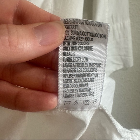 James Perse Womens Size 2 Medium White Sheer Slub Side Panel Shirt Minimal Boho - Picture 9 of 11